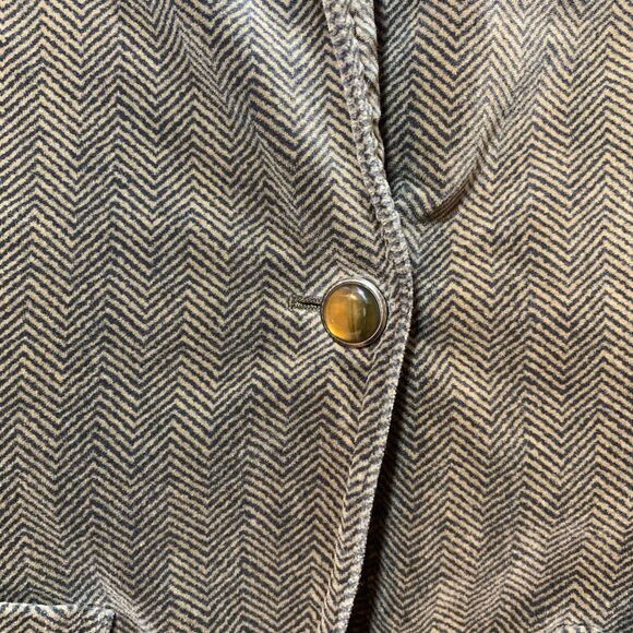 Anne Klein Womens Brown Velvet Herringbone Blazer 2 Preppy Office Vintage Y2K - Picture 3 of 7